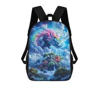 sinyumoney Rainbow Wolf in The Clouds Mochila Infantil, Mochila Escolar Para Niños, Mochila Escolar Infantil Con Estampado 3D De Dibujos Animados, Mochila De Gran Capacidad Para Niños Y Niñas 17inch