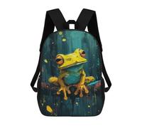 sinyumoney Rainforest Frog Art Print Mochila Escolar Grande Resistente Al Agua Para Portátil Para La Escuela/trabajo/viajes 17inch