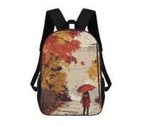 sinyumoney Rainy Autumn Walk Mochila Escolar Secundaria Informal Para Viajes, Bolsos Escolares Para Adolescentes, Chicas, Chicos, Mujeres Y Hombres 17inch