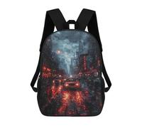sinyumoney Rainy City Night Scene Mochila Grande, Ligera E Informal Para El Campus, Actividades Al Aire Libre, Viajes Y Deportes 17inch