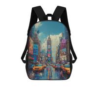 sinyumoney Rainy Cityscape with Taxi Cabs Mochilas Infantiles Mochila Escolar Impresa En 3D Para Niños Mochilas De Viaje Bolsas Para Libros Para Niños 17inch Mochila Escolar