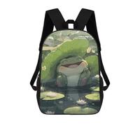 sinyumoney Rainy Day Frog Pond Mochila Escolar De Moda Para Estudiantes, Adecuada Para Niños Y Niñas, Mochila Informal Para Viajes Al Aire Libre, Esencial Para El Día A Día 17inch