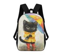 sinyumoney Rainy Day Kitten 17inch Mochila Escolar Impresa En 3D Para Niños, Mochila Escolar Informal De Moda, Mochilas De Viaje Para Niños Y Estudiantes.