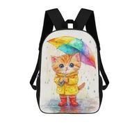 sinyumoney Rainy Day Kitten with Umbrella-6 Mochilas Infantiles Mochila Escolar Impresa En 3D Para Niños Mochilas De Viaje Bolsas Para Libros Para Niños 17inch Mochila Escolar