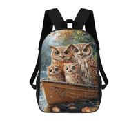 sinyumoney Rainy Day Owls Boat Mochila Escolar Secundaria Informal Para Viajes, Mochilas Para La Escuela Secundaria, Para Acampar, Aventuras Al Aire Libre Y Viajes Diarios 17inch