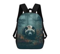 sinyumoney Rainy Forest Bear Mochila Escolar Para La Escuela Secundaria, Preparatoria, Universidad Y Viajes Para Niños/niñas/adolescentes 17inch