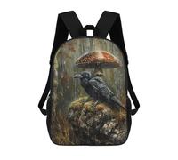 sinyumoney Rainy Forest Raven Mochila Escolar, De Negocios, Para Portátil, Unisex, Informal, Para Adolescentes, Chicas, Chicos, Mujeres Y Hombres 17inch