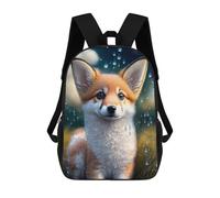 sinyumoney Rainy Fox Portrait Mochilas Para Niños 17inch Mochila Escolar Mochila Escolar Impresa En 3D Para Niños De Primaria Y Secundaria