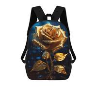 sinyumoney Rainy Golden Rose Flower Mochila De Negocios Resistente Para Portátil Para La Escuela/trabajo/viajes 17inch