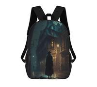 sinyumoney Rainy Night in The City Mochilas Para Niños, Mochilas Escolares Personalizadas En 3D Para Niños Y Niñas, Mochilas Escolares Grandes, Mochilas Informales Para El Día A Día 17inch