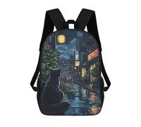 sinyumoney Rainy Night in Tokyo Mochila Escolar Para Institutos De Secundaria Mochila Informal - Perfecta Para Viajes, Trabajo Y Uso Diario 17inch