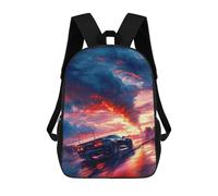 sinyumoney Rainy Night Racing Adventure Mochila Escolar Infantil Impresa En 3D 17inch Mochilas De Moda Para Niños De Primaria Y Secundaria
