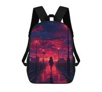 sinyumoney Rainy Night Walk Mochilas Infantiles Impresas En 3D Para Niños. Mochilas De Viaje De Moda Para Niños. Mochila Escolar Para Estudiantes De Primaria Y Secundaria.