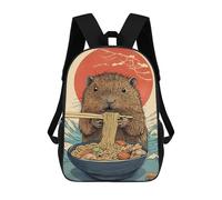 sinyumoney Ramen Eating Hamster Capibara Mochila Escolar, Mochila De Negocios Para Portátil, Mochila Unisex Informal Para Niños/niñas/adolescentes 17inch