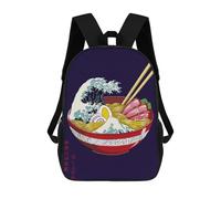 sinyumoney Ramen Wave Art Mochila Infantil Con Impresión 3D, Mochila Escolar Para Niños, Mochila Informal Divertida Para Niños Y Adolescentes 17inch