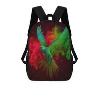 sinyumoney Rasta Green Parrot Mochilas Infantiles Mochila Escolar Mochila Impresa En 3D Para Niños Mochilas De Viaje Bolsas Para Libros Mochila Escolar Para Niños 17inch