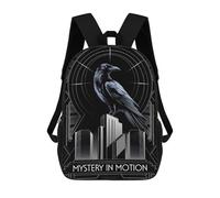 sinyumoney Raven Cityscape Art Deco Mochilas Escolares Mochilas De Día Mochila De Negocios Mochila Impermeable Para Libros Para La Escuela/trabajo/viajes 17inch