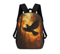 sinyumoney Raven in Fire Painting Mochila Escolar Infantil Impresa En 3D Para Niños, Mochilas De Viaje, Bolsas Para Libros Para Niños Estudiantes De Primaria 17inch