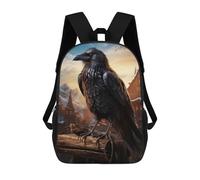 sinyumoney Raven in Sunset Mochila Escolar Para Niñas 17inch Mochila Informal Ligera Para Niños Y Niñas, Ideal Para Estudiantes De Secundaria