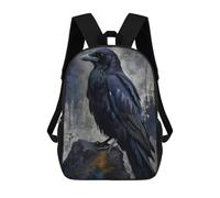 sinyumoney Raven Perched on Rock Digital Art Mochila Escolar Mochila Para Niños Impresa En 3D Mochilas Infantiles Para Niños Y Niñas Mochilas Escolares Mochilas De Viaje Para Niños 17inch