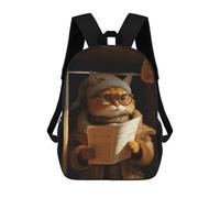 sinyumoney Reading Cute Cartoon Cat Mochilas Escolares Resistentes Al Agua Mochila Escolar De Negocios - Perfecta Para Viajes, Trabajo Y Uso Diario 17inch