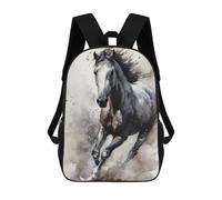 sinyumoney Rearing Horse Watercolor Art Mochila Infantil Para Niñas Y Niños, Mochila De Día, Escuela Primaria, Perfecta Para La Vuelta Al Cole O Educación Física, Regalos Y Viajes 17inch