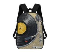 sinyumoney Record Player Oil Painting Mochilas Escolares Ligeras Mochila Escolar De Día Mochila Escolar Para La Universidad Para Adolescentes Chicas Chicos Mujeres Hombres 17inch