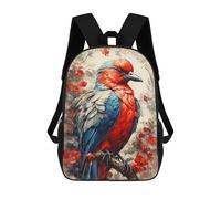 sinyumoney Red And Blue Bird Painting Mochila Para Niños, Adolescentes Y Estudiantes, Mochilas Para Niñas, Mochilas Para Niños Pequeños, Primaria Y Secundaria 17inch