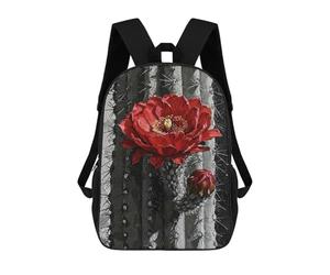 sinyumoney Red Cactus Flower Painting Mochila De Viaje Resistente Al Agua, Bolsa Para Computadora Para Hombres, Mujeres Y Adolescentes 17inch
