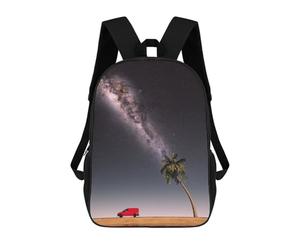 sinyumoney Red Car Tree And Milky Way Mochila Escolar Impermeable Para Ordenador, Ideal Para El Campus, Actividades Al Aire Libre, Viajes Y Deportes 17inch