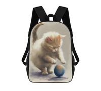 sinyumoney Red Cat Jumps on Ball Mochila Escolar Para Niñas Y Niños, Mochilas De Gran Capacidad, Mochilas Ligeras Para Niños Y Estudiantes 17inch
