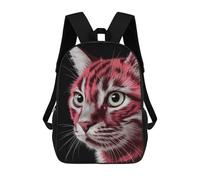 sinyumoney Red Cat Portrait 17inch Mochilas Escolares Impresas En 3D, Mochilas Escolares De Moda Para Niños De Primaria Y Secundaria