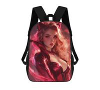 sinyumoney Red Catwoman Artwork Mochila Escolar Infantil De 17 Pulgadas, Mochila Escolar Impresa En 3D Para Niños De Primaria Y Secundaria