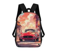 sinyumoney Red Classic Car Sunset Mochilas Escolares Impresas En 3D, Mochila Escolar Informal Para Niños, Mochila Escolar De Moda Para Estudiantes De Secundaria 17inch