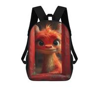 sinyumoney Red Dragon Peeking Through Door Mochila Escolar Infantil Impresa En 3D Para Niños, Mochila De Viaje De Alta Capacidad, Mochilas Para Libros De 17 Pulgadas Para Niños