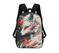sinyumoney Red-Eyed Wolf Art Print -1 17inch Mochilas Escolares Impresas En 3D, Mochilas Escolares De Moda Para Niños De Primaria Y Secundaria