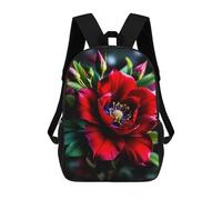 sinyumoney Red Flower with Blue Center Mochila Escolar Mochila De Papelería De Moda Mochila Impermeable Mochilas Informales Para El Día A Día - Perfecta Para Viajes, Trabajo Y Uso Diario 17inch