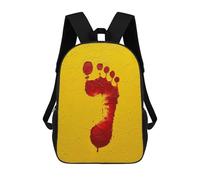 sinyumoney Red Footprint on Yellow Textured Background Mochila Escolar Infantil Impresa En 3D Para Niños, Mochilas De Viaje, Bolsas Para Libros, Mochila Escolar Infantil 17inch