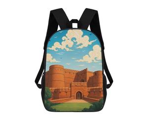 sinyumoney Red Fort Agra by Day Mochila Infantil Para Niñas Y Niños, Mochila De Día, Escuela Primaria, Perfecta Para La Vuelta Al Cole O Educación Física, Regalos Y Viajes 17inch