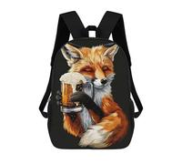 sinyumoney Red Fox Beer Mochila Escolar Para Niños Mochila Escolar Impresa En 3D Mochila Escolar De Moda Para Niños De Primaria Y Secundaria 17inch