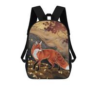 sinyumoney Red Fox in Autumn Mochilas Para Niños 17inch Mochila Escolar Mochila Escolar Impresa En 3D Para Niños De Primaria Y Secundaria