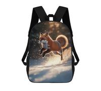 sinyumoney Red Fox Leaping in Snow Mochila Escolar Para Niños, Mochila Escolar Impresa En 3D Para Estudiantes De Primaria Y Secundaria 17inch