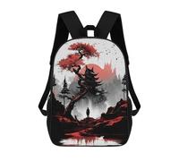 sinyumoney Red Japan Mochila Para Niños, Adolescentes Y Estudiantes, Mochilas Para Niñas, Mochilas Para Niños Pequeños, Primaria Y Secundaria 17inch