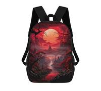 sinyumoney Red Japanese Nature Art Mochila Escolar Ligera Para Aeropuerto, Estudiantes Universitarios, Mochila Para Hombres, Mujeres Y Adolescentes 17inch