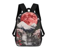 sinyumoney Red Moon Fuji Mountain Mochila Escolar Impermeable Para Ordenador Portátil Para Adolescentes, Chicas, Chicos, Mujeres Y Hombres 17inch