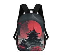 sinyumoney Red Moon Japan Mochila Infantil, Mochila Escolar Impresa En 3D, Mochila Para Niños Y Niñas, Mochila Escolar Ajustable Para La Escuela Primaria 17inch