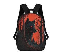 sinyumoney Red Moon Wolf Art Print Mochilas Infantiles Escolares Impresas En 3D, Mochilas Para Niños, Mochilas De Viaje Para Niños Y Niñas, Mochilas Escolares Para Niños 17inch