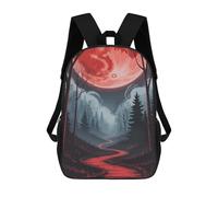 sinyumoney Red Moonlit Forest Path Mochila Escolar Mochila Para Niños Impresa En 3D Mochilas Infantiles Para Niños Y Niñas Mochilas Escolares Mochilas De Viaje Para Niños 17inch