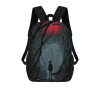 sinyumoney Red Moonlit Forest Path Mochila Escolar Para Niños Y Niñas, Mochila Informal De Viaje, Mochila De Gran Capacidad Para El Día A Día 17inch