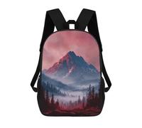 sinyumoney Red Mountain Misty Forest Mochila Escolar Resistente Al Agua, Mochila De Viaje, Bolsa Para Computadora - Perfecta Para Viajes, Trabajo Y Uso Diario 17inch
